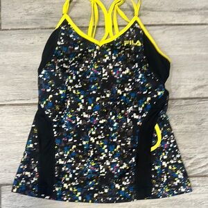 Fila Multicolor Tank Top with Yellow AccentsSize Small